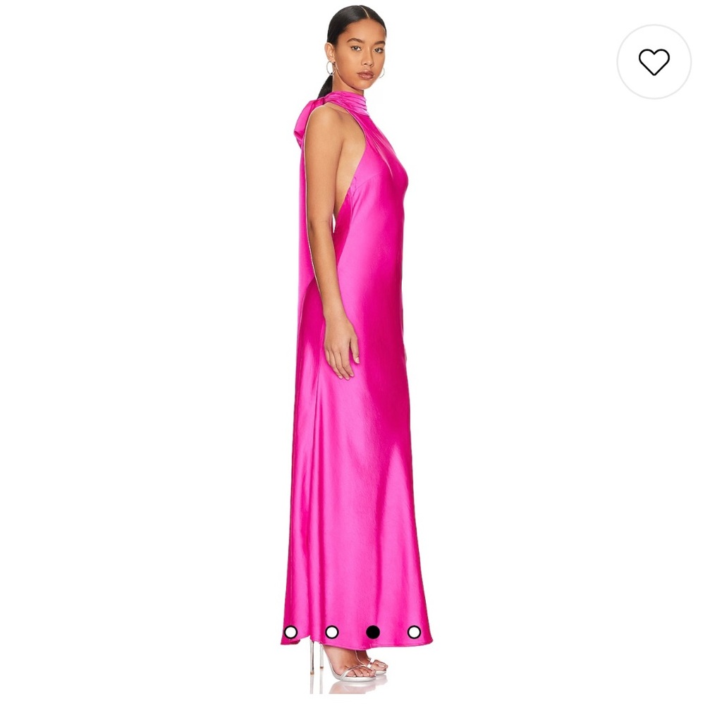 Misha Satin Gown in Hot Pink